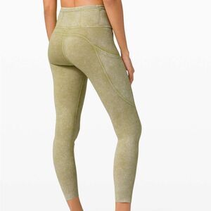 NWT New LULULEMON Fast & Free HR High Rise Tight Ice Dye Wash Hazel Green 8